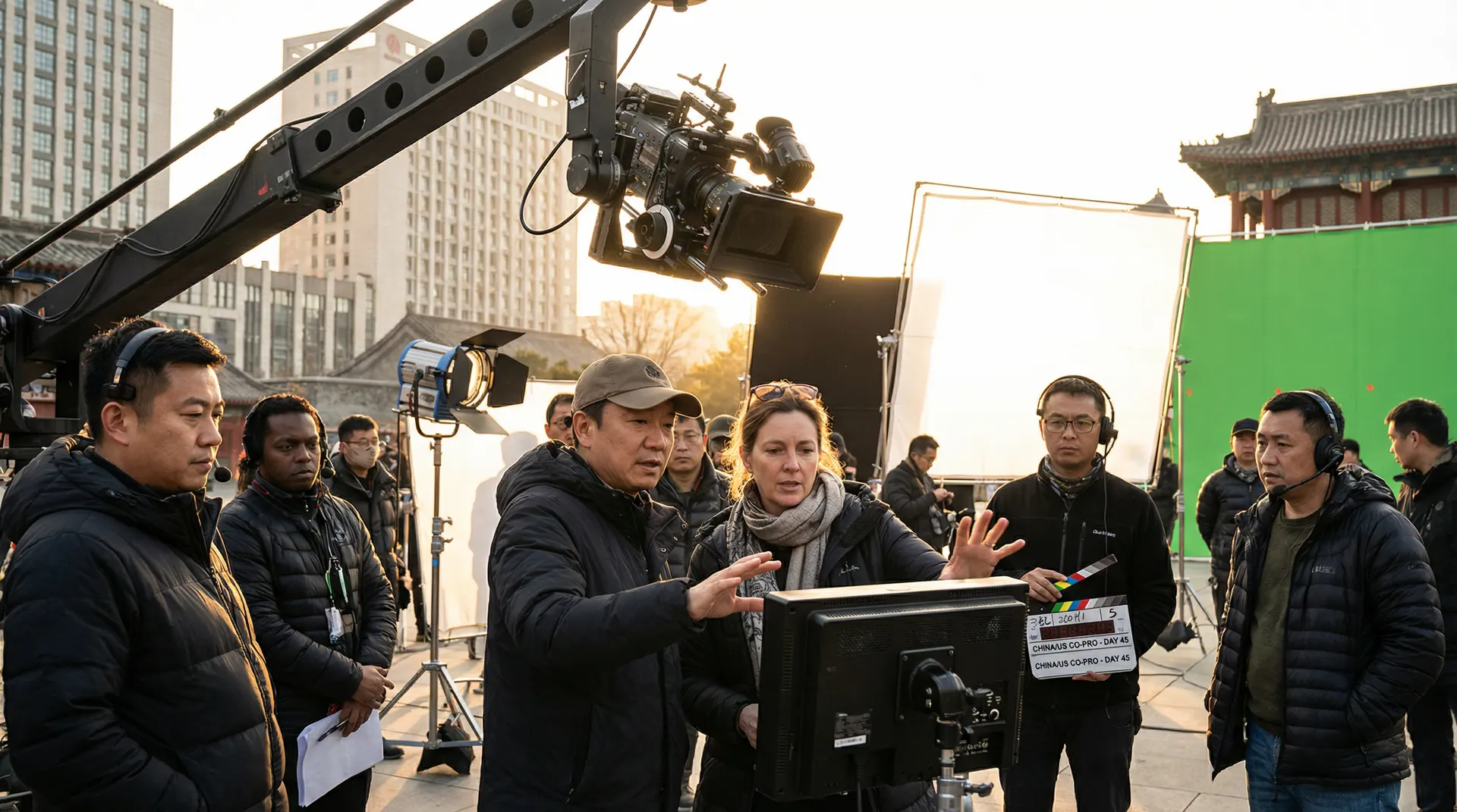 麻豆视频与国际影视团队合作拍摄现场